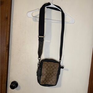 Coach Men's Tan and Black Messenger Bag
